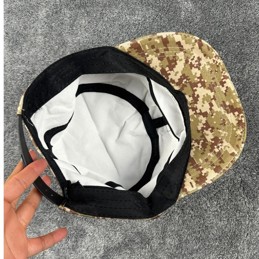 Digital Desert Camo Cadet Hat Gold Star Patch Snapback Military Patrol Cap Tan